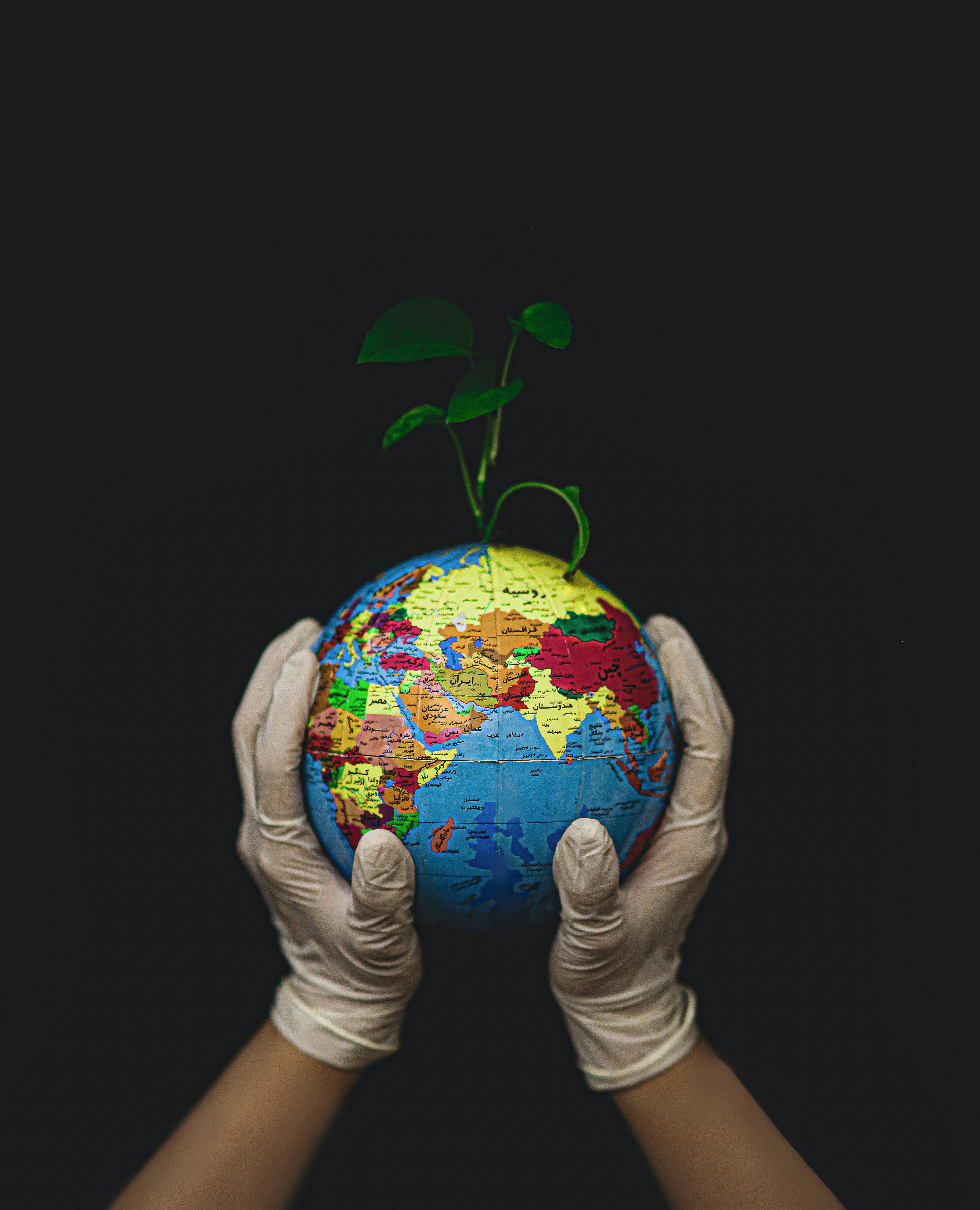 My little planet is safeguarded in your kind hands.
(we will defeat the corona virus) by Gone Greenish blue and brown desk globe