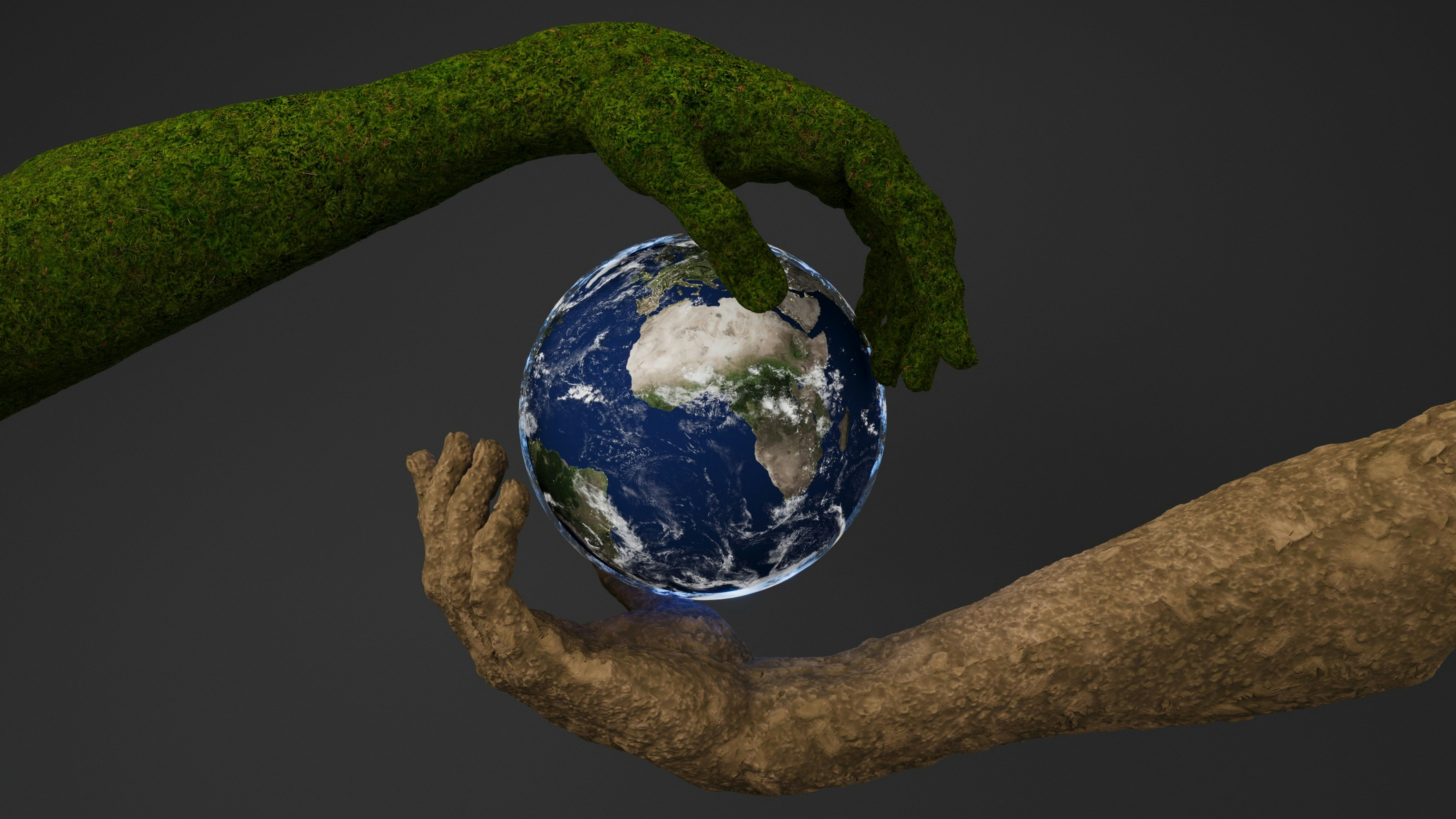 Arm and earth by Gone Greenish Two hands are holding a small earth globe