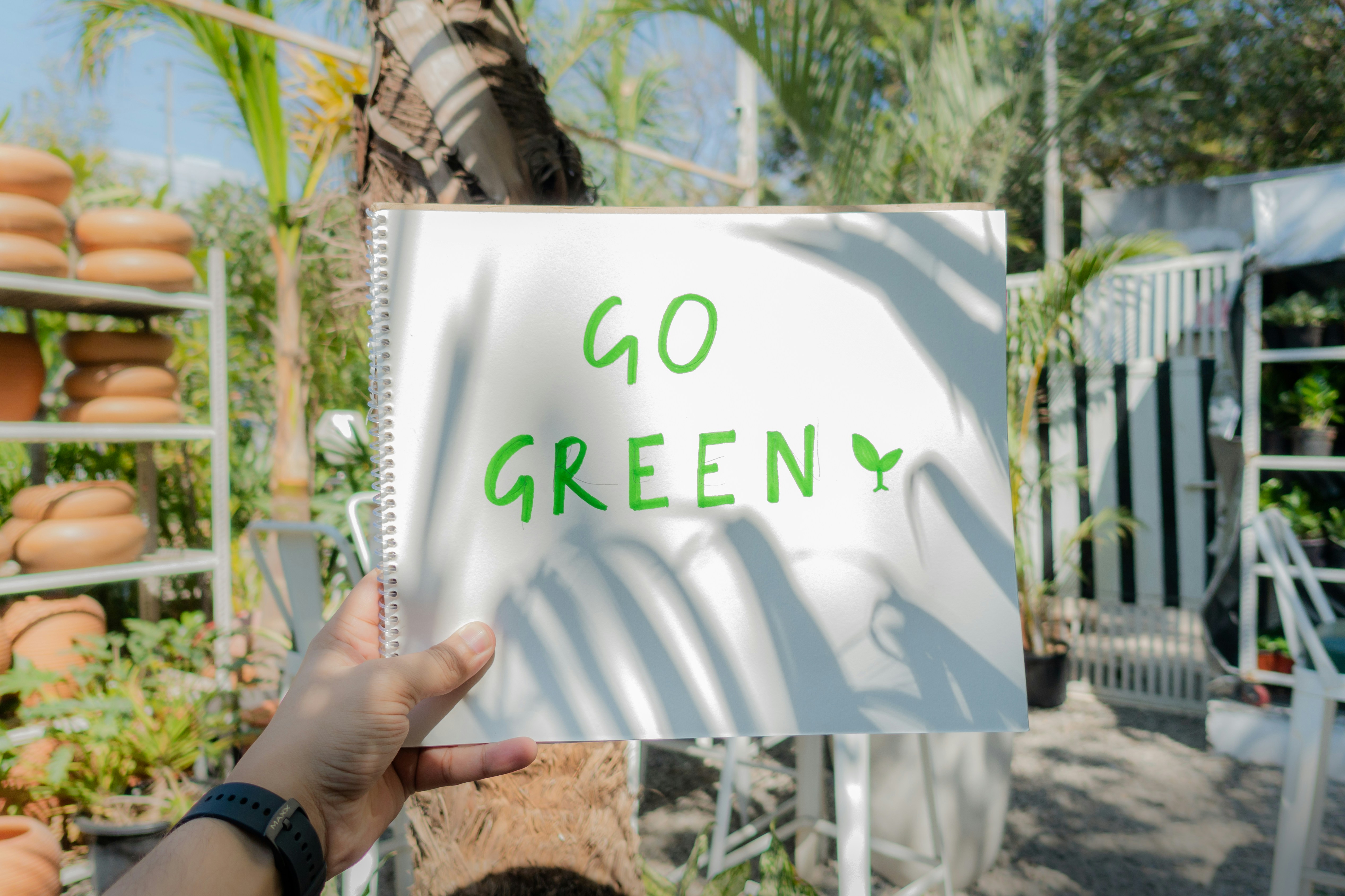 🌱 From Green Guilt to Green Fuel: The History of Sustainable Living as Motivation by Gone Greenish a person holding up a sign that says go green